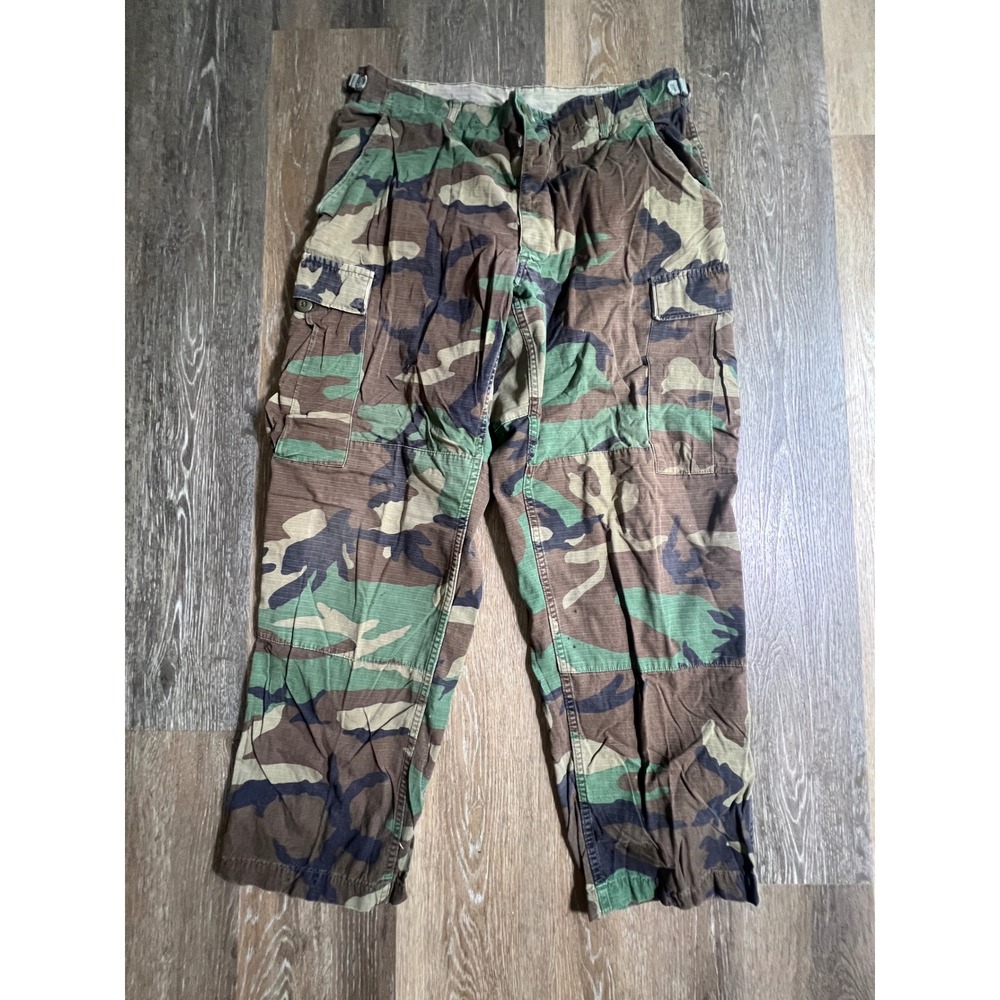 Military Cargo Pants Mens 32x28 Green Woodland Camo Tactical Utility Trousers
